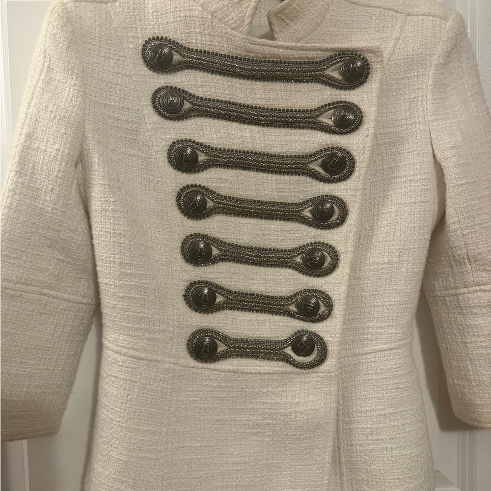 Pierre Balmain Cream Military-Inspired Blazer